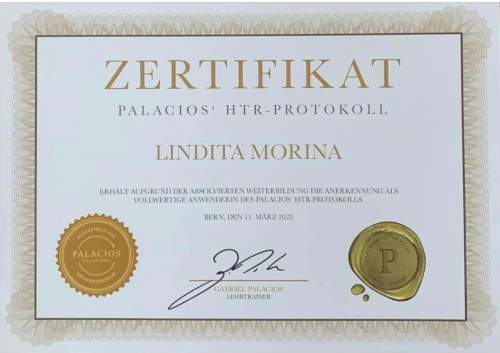 HTR Hypnose Protokoll Zertifikat von Lindita Morina