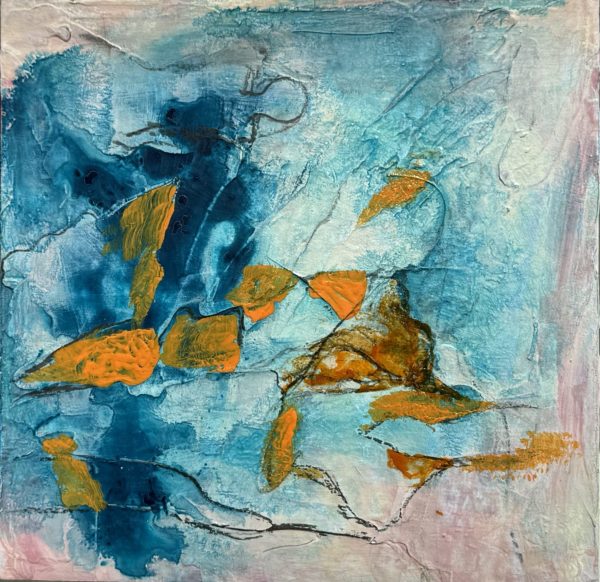 Fließende Farben Acryl auf Holzwürfel H 20 x B 20 cm Preis: 89 CHF