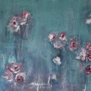 Seerosen mit Acryl und Pigmenten auf Leinwand B 100 x H 80 cm Preis: 1200